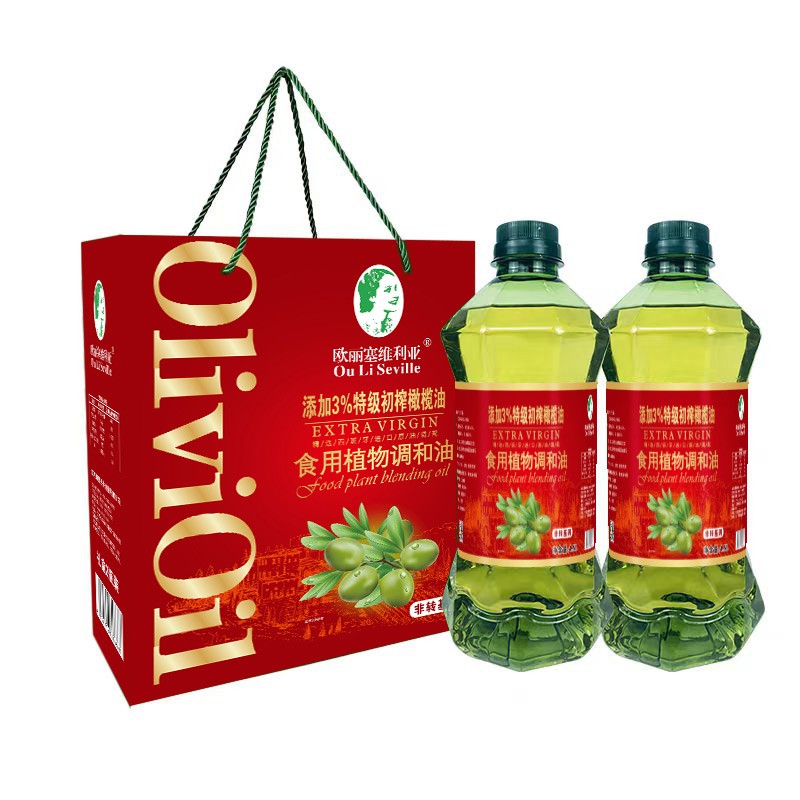 欧丽塞维利亚 添加3%特级初榨橄榄油食用植物调和油 1.5L
