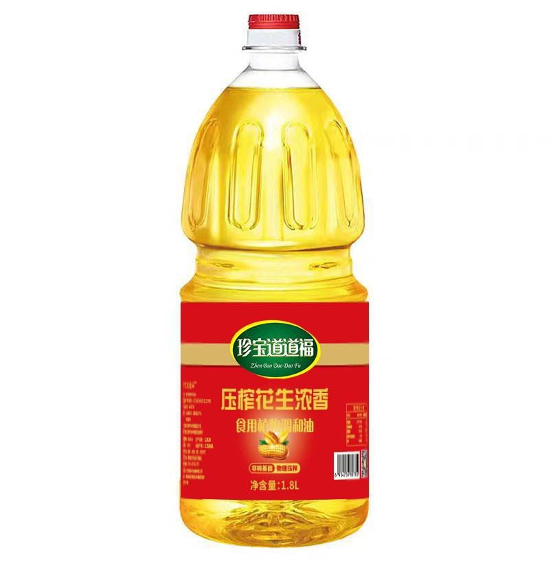 珍宝道道福 压榨花生浓香食用植物调和油 1.8L